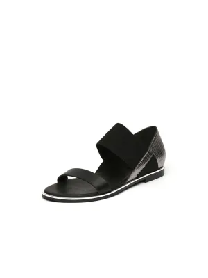Strap-Detail Leather Sandal - Silver