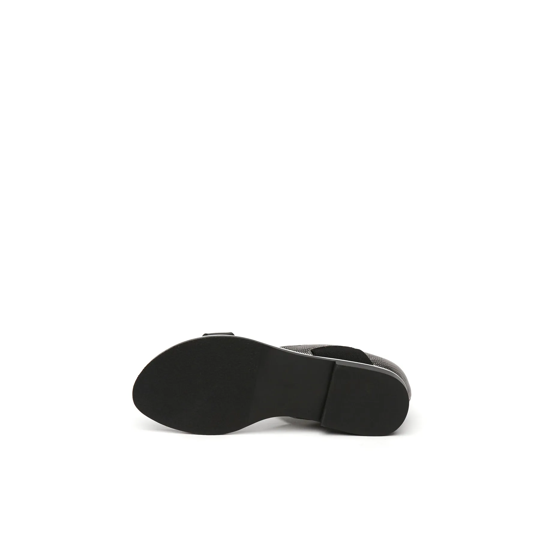 Strap-Detail Leather Sandal - Silver