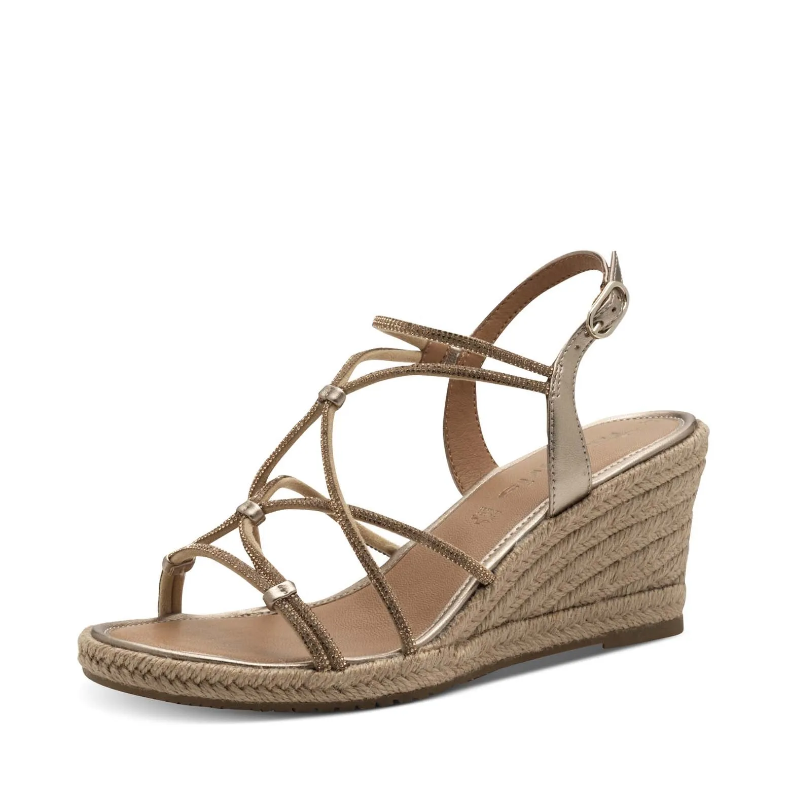Tamaris Strappy Wedge Bronze