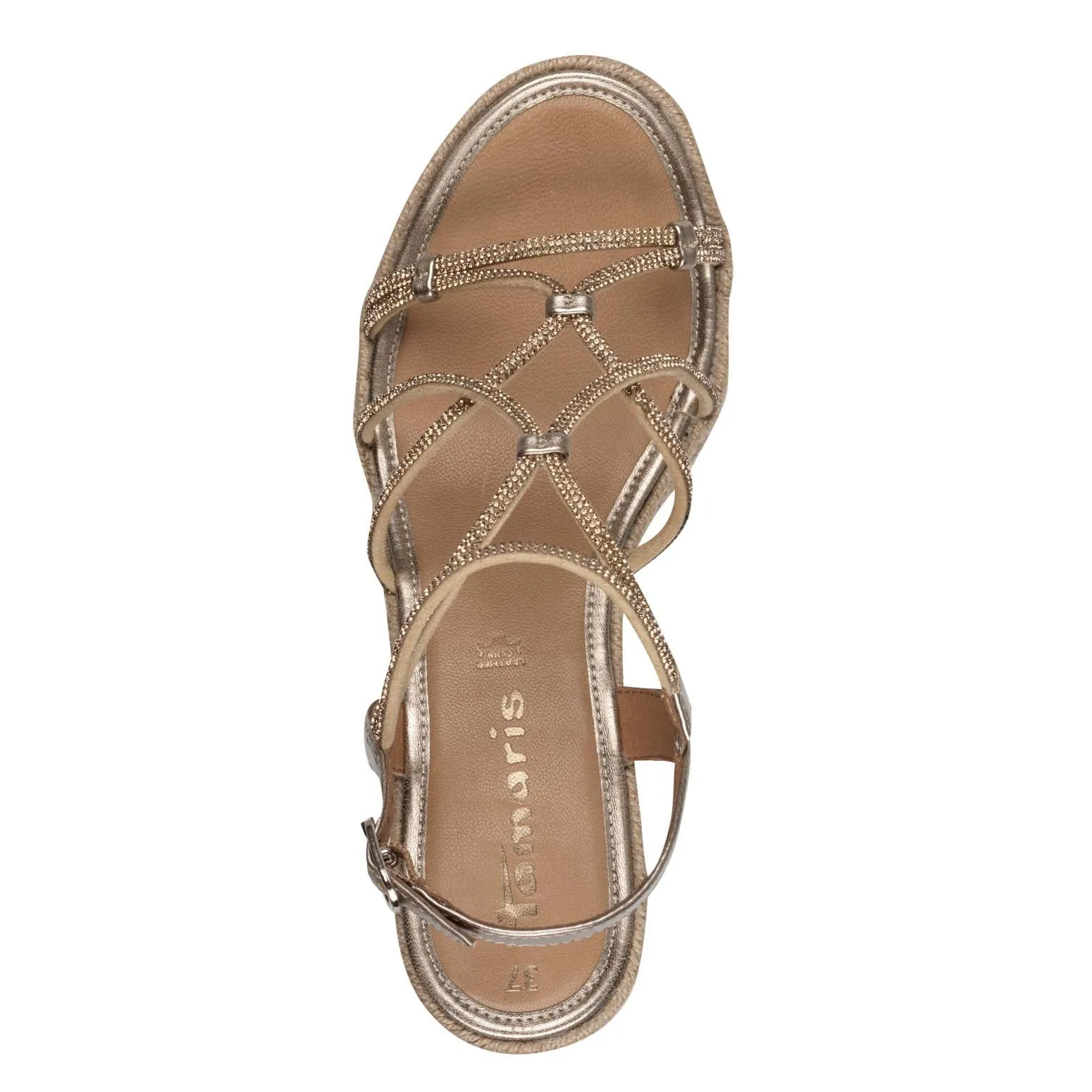 Tamaris Strappy Wedge Bronze