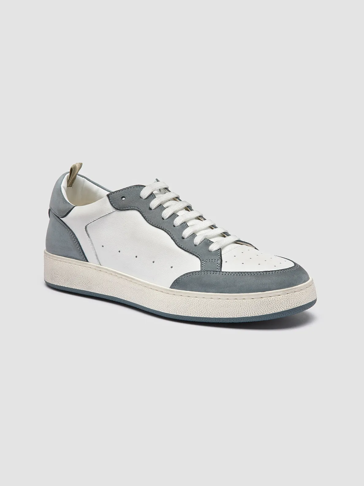 THE ANSWER 001 - White Leather and Suede Low Top Sneakers