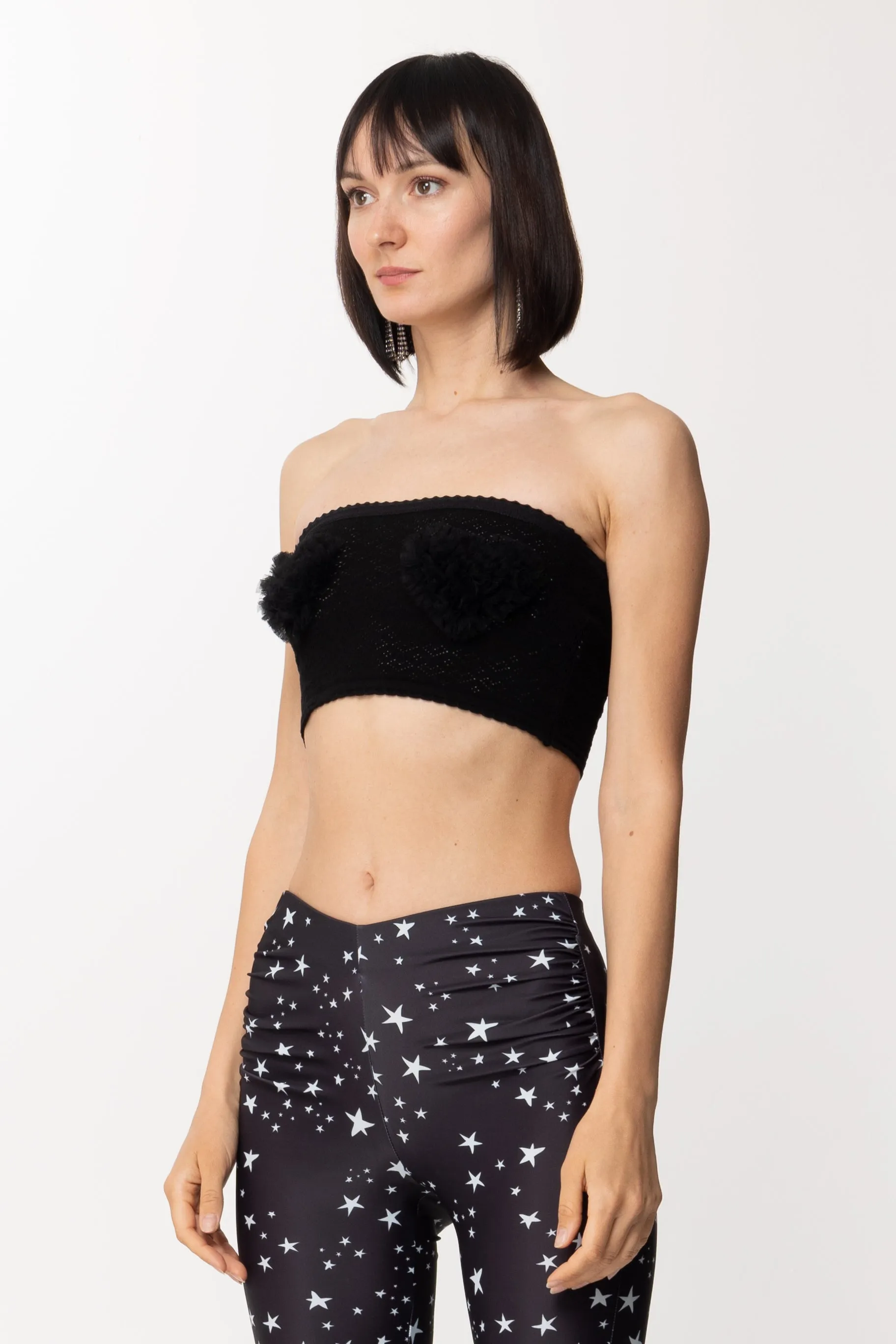 Top Kara a Fascia con Applicazioni In Tulle