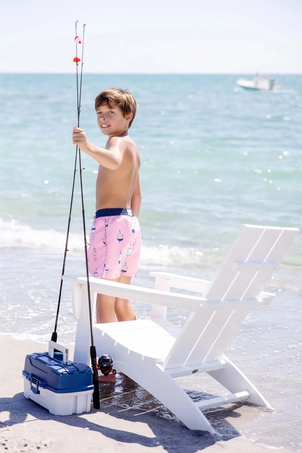 Tortola Swim Trunks - Winding Bay Buoy (Pink) with Nantucket Navy