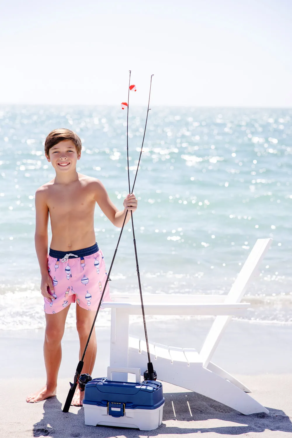 Tortola Swim Trunks - Winding Bay Buoy (Pink) with Nantucket Navy