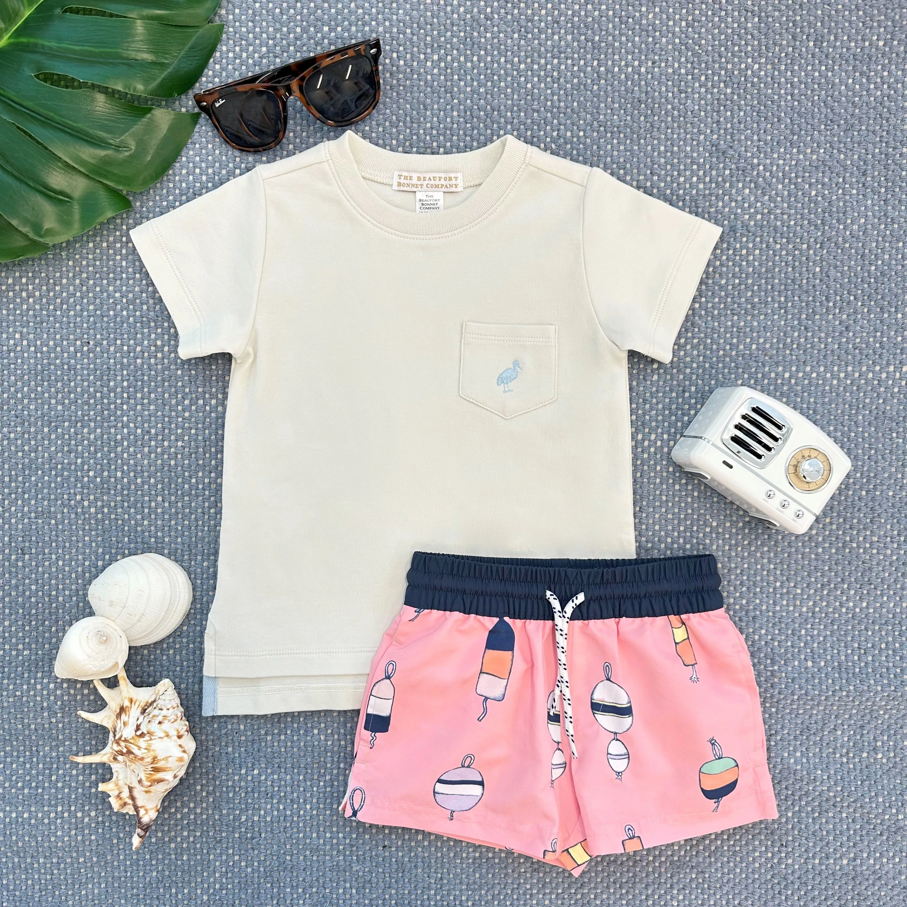 Tortola Swim Trunks - Winding Bay Buoy (Pink) with Nantucket Navy