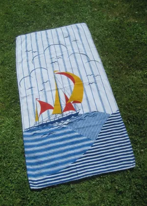 Vintage Sail Boat Beach Towel