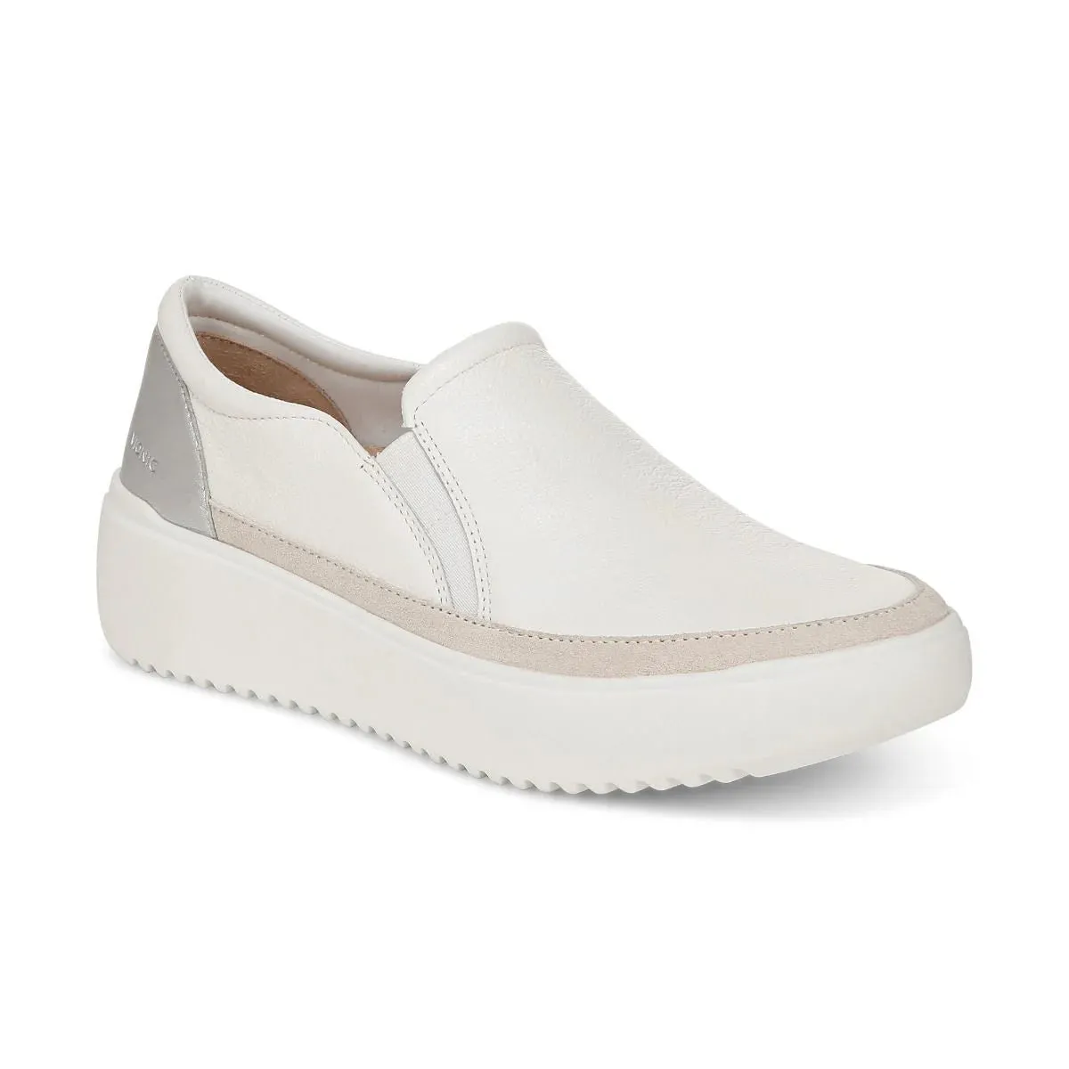 VIONIC KEARNY WHITE PLATFORM SLIP ON SNEAKER
