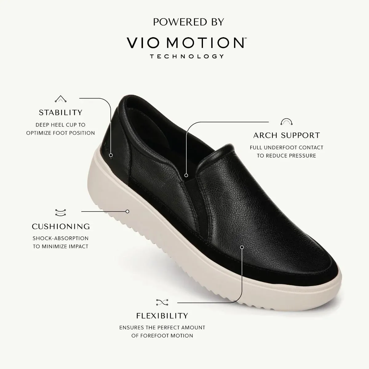 VIONIC KEARNY WHITE PLATFORM SLIP ON SNEAKER
