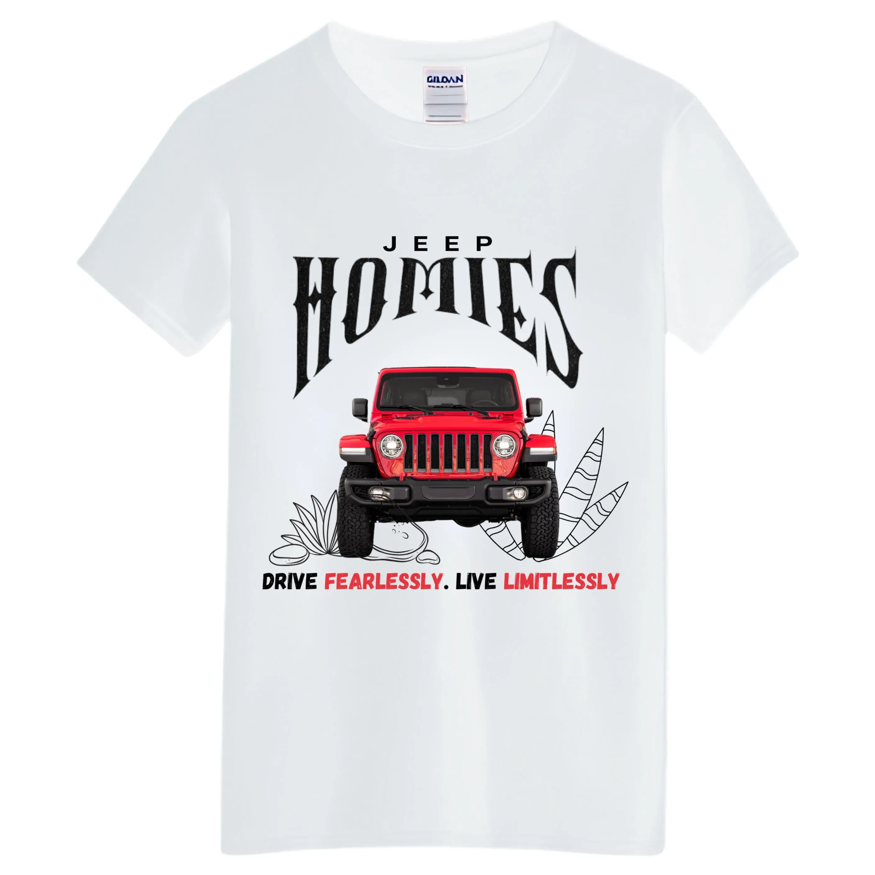 VOZUKO Custom 4x4 Jeep Homies Made-to-Order Gildan Graphic Tee