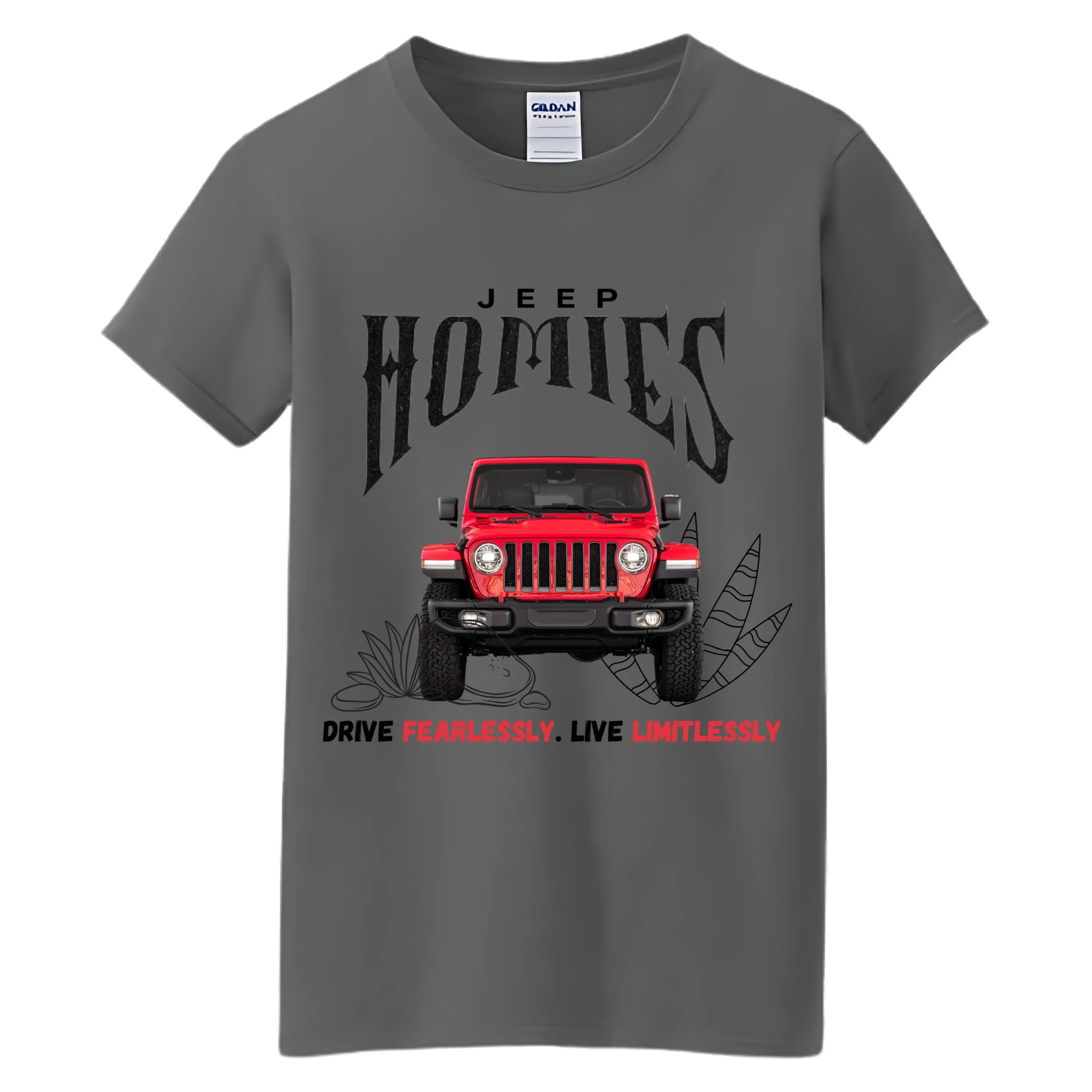 VOZUKO Custom 4x4 Jeep Homies Made-to-Order Gildan Graphic Tee