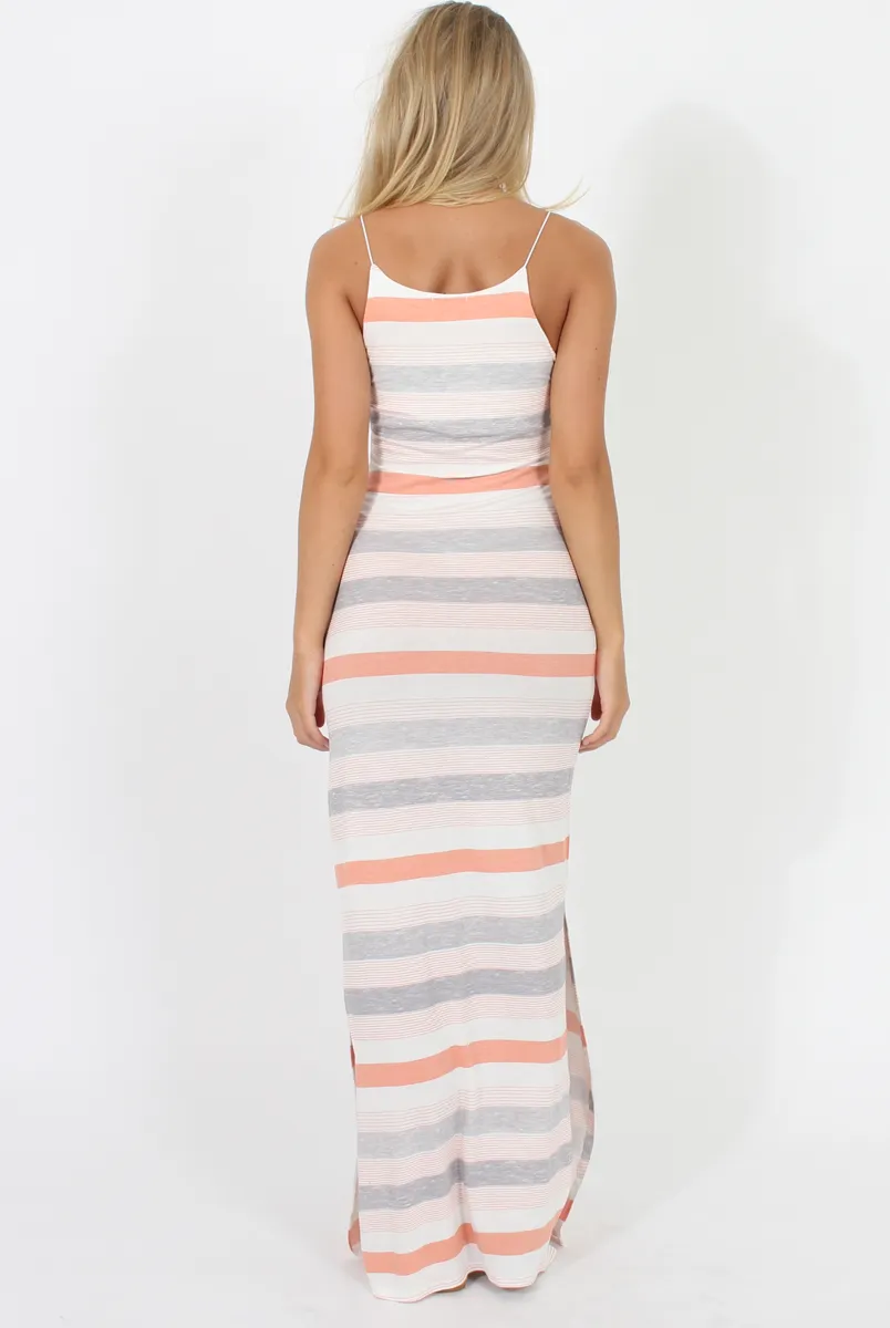 White Stripe Maxi Dress - Maia