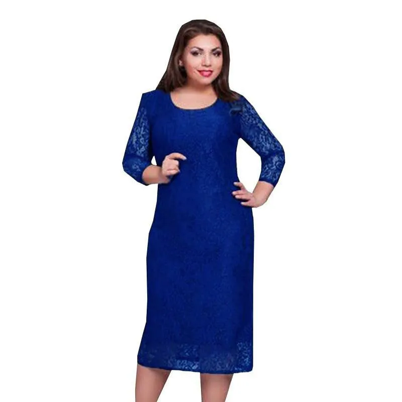 women club sheath patchwork three quarter regular sleeves natural multicolor line o-neck mid-calf dress