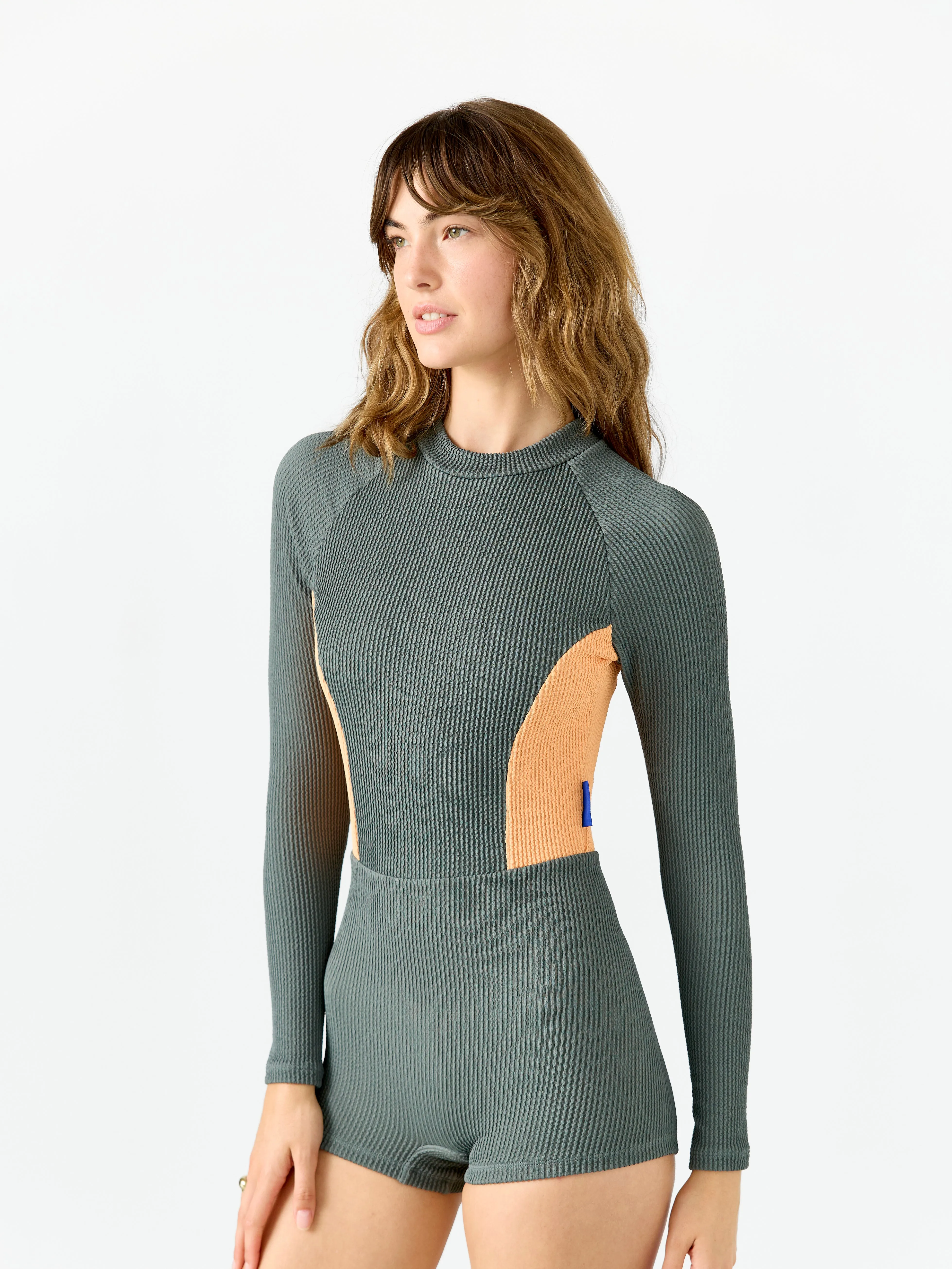 Womens Ocean Long sleeve springsuit | Ink/Calypso