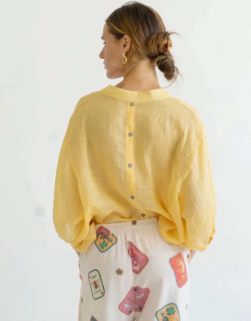 Worthier Linen Shirt - Mustard
