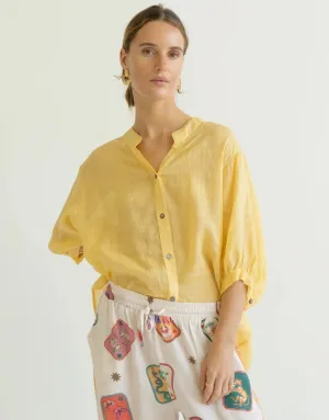 Worthier Linen Shirt - Mustard