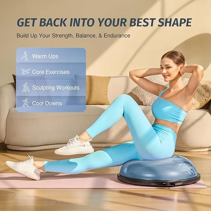 ZELUS 25in. Balance Ball 1500lb Inflatable 2 Bands,