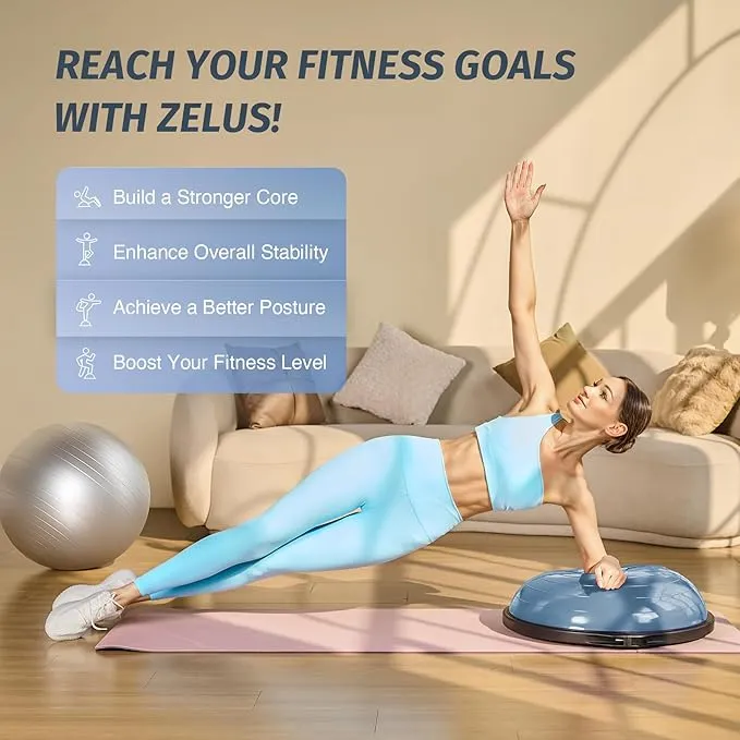 ZELUS 25in. Balance Ball 1500lb Inflatable 2 Bands,